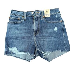 Levi Mid Rise distressed Jean Hypersoft Shorts